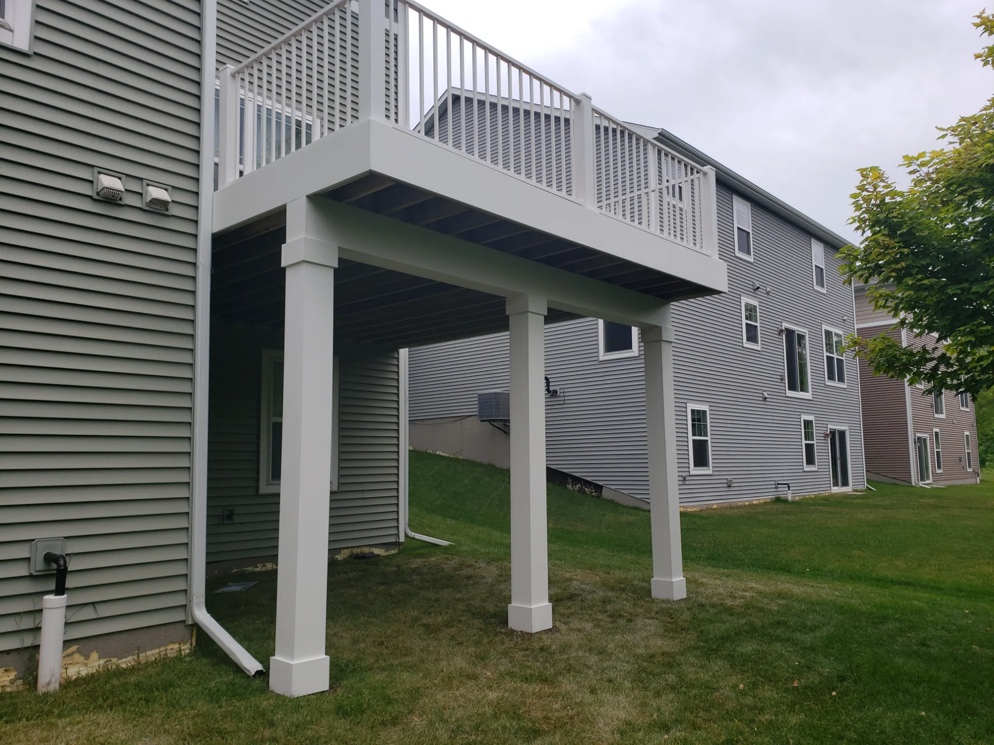 Elevated deck with custom stairs