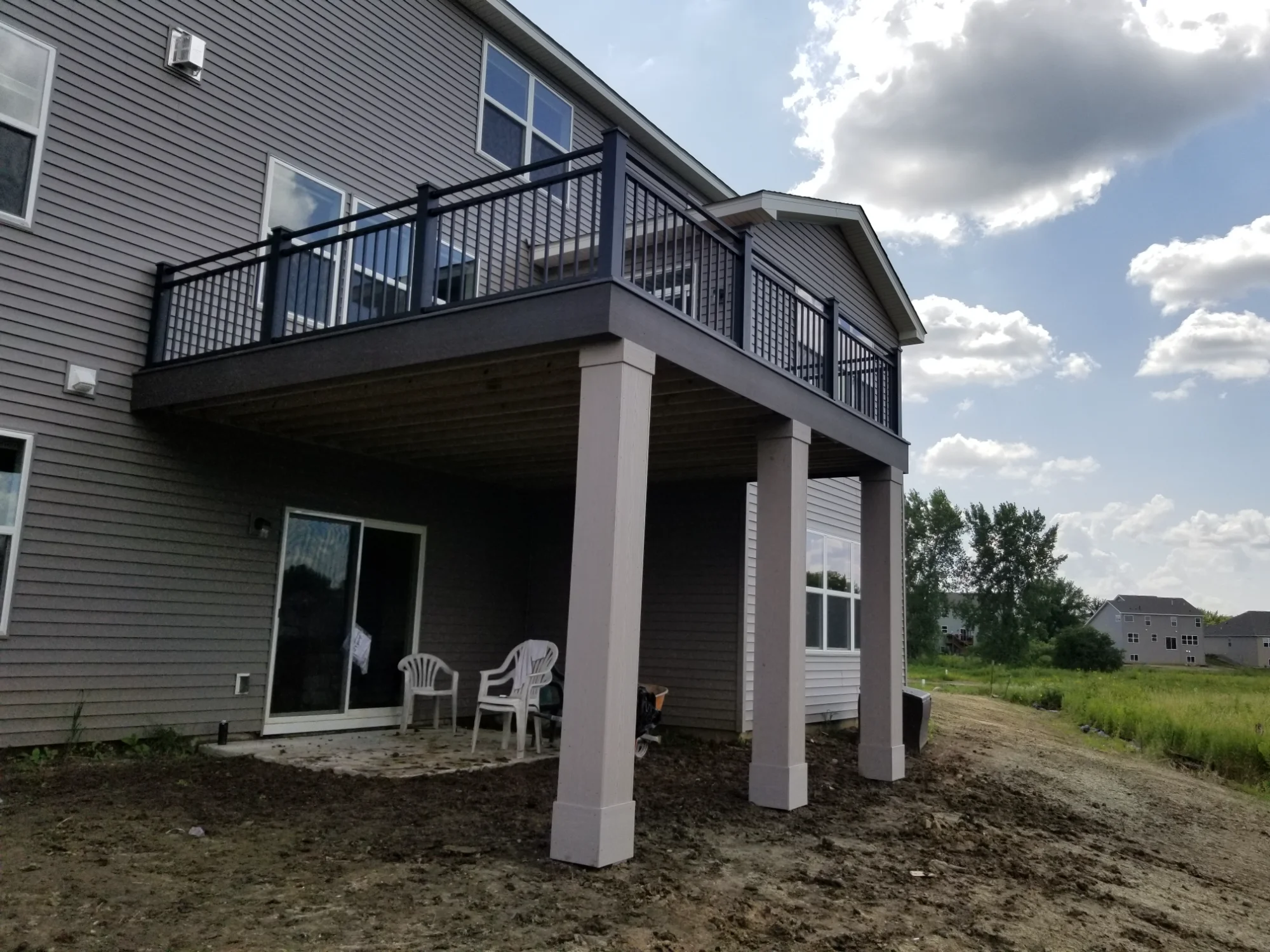 Second story deck new construction project by Minnesota deck contractor